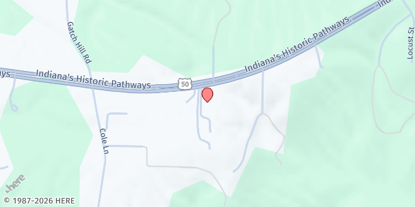 Map showing Heart House at 6815 US 50, Aurora, IN