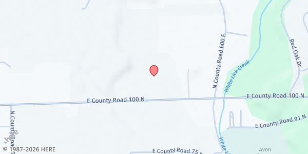 Map showing Faith Lutheran Church at 5706 E County 100 Rd N, Avon, IN