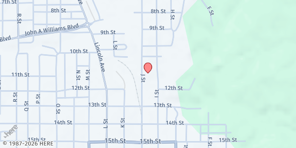Map showing Bedford Community Care Center at 1018 J St., Bedford, IN