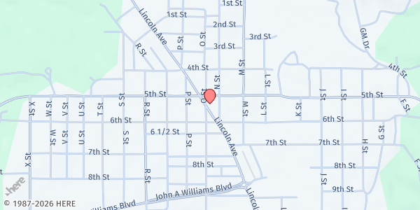 Map showing Bertha's Mission at 512 Lincoln Ave., Bedford, IN
