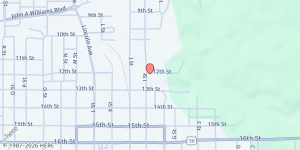 Map showing L.I.F.E. Food Pantry at 1204 I St, Bedford, IN