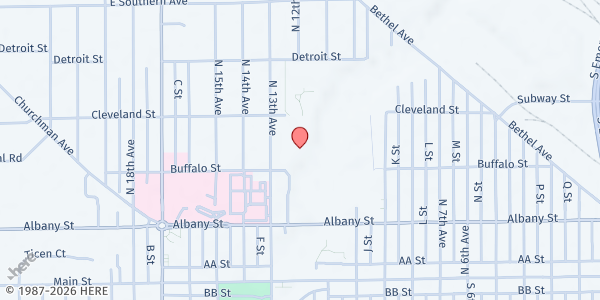 Map showing Beech Grove Middle School at 1248 Buffalo St, Beech Grove, IN