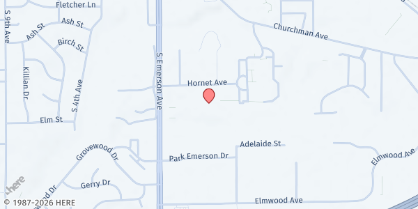 Map showing Hornet Park Pantry at 5245 Hornet Ave, Beech Grove, IN
