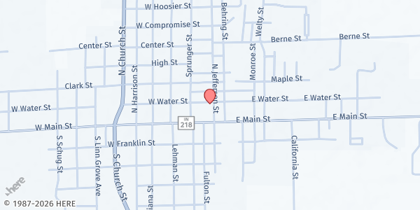 Map showing Compassionate Ministries Network, Inc. at 164 N. Jefferson St., Berne, IN