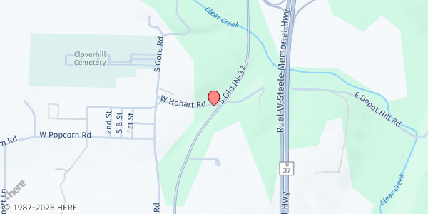 Map showing Grace Center, Inc. at 9206 S. Old State Rd. 37, Bloomington, IN