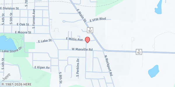 Map showing MASIHA Mobile Food Pantry at 1301 Millis Ave., Boonville, IN