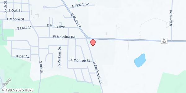 Map showing MASIHA Mobile Food Pantry - Gov. Boon Square Apts. at 1225 N. Rockport Rd., Boonville, IN