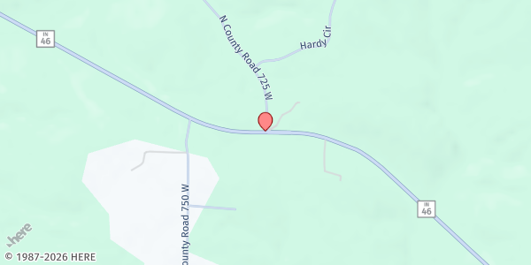 Map showing Garrard Chapel Food Pantry at 7364 IN-46, Bowling Green, IN