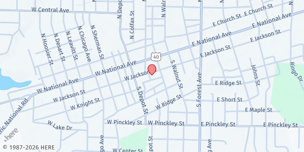 Map showing Knight of Columbus Mobile Pantry - Brazil at 120 Jackson St., Brazil, IN