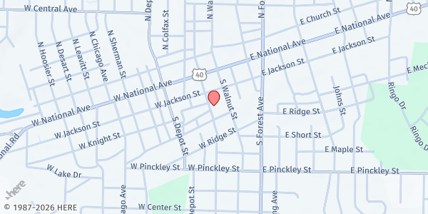 Map showing Senior Citizens of Clay County at 120 S. Franklin St., Brazil, IN