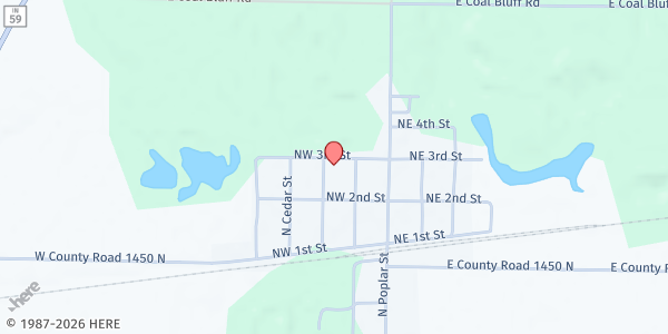 Map showing Town of Carbon Mobile Pantry at 14678 N. Locust St., Brazil, IN