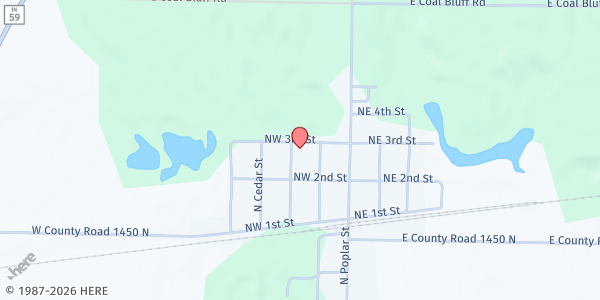 Map showing Town of Carbon Mobile Pantry - Brazil at 14678 N. Locust St., Brazil, IN