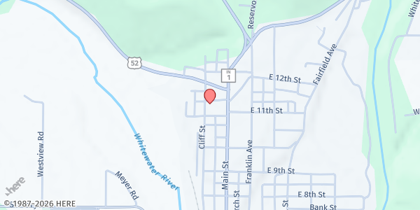 Map showing Redemption Life Church at 1112 Main St, Brookville, IN