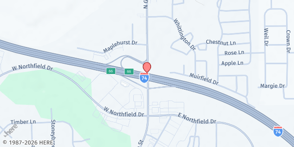 Map showing Harris Academy: BCSC Food & Clothing Pantry at 725 C S Green Street, Brownsburg, IN