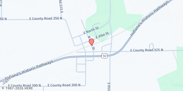 Map showing Gleaners Mobile at Zenas Baptist Church at 7200 E CR 920N, Butlerville, IN