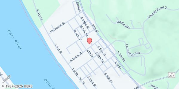 Map showing Cannelton Food Pantry at 200 N 5th St, Cannelton, IN