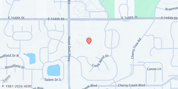 Map showing Bread of Life/Venture Church at 14501 Hazel Dell Pkwy, Carmel, IN