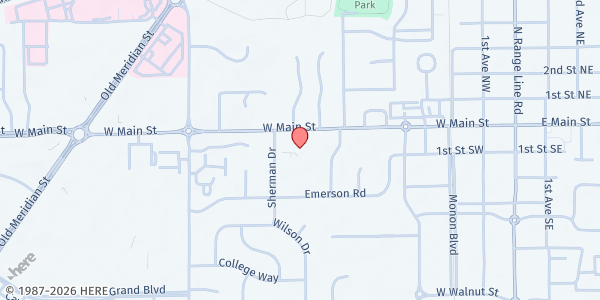 Map showing Carmel Friends Church Food Pantry at 651 West Main Street, Carmel, IN