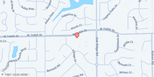 Map showing Our Lady of Mt. Carmel Catholic Church/Merciful Help Center at 1045 West 146th Street, Carmel, IN
