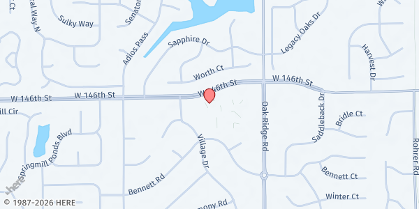 Map showing Our Lady of Mt. Carmel Merciful H.E.L.P. Center at 1045 West 146th Street, Carmel, IN