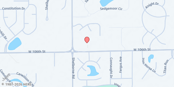 Map showing Saint Basil Food Pantry at 3500 W 106th St, Carmel, IN