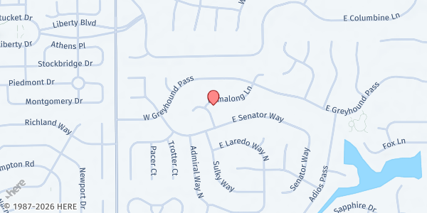 Map showing Stilt's Spirit- A Giving Tree Community Pantry at 15105 Romalong Lane, Carmel, IN