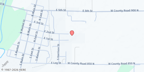 Map showing Carthage Community Food Pantry at 511 E.2nd St., Carthage, IN