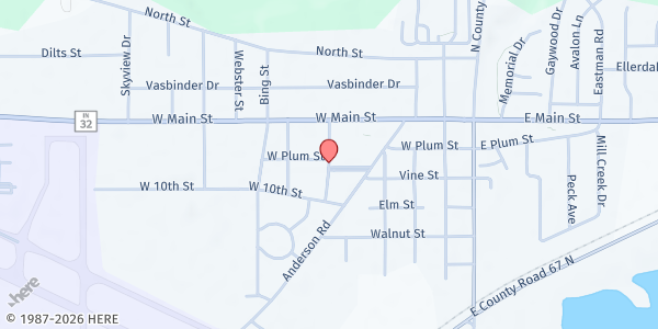 Map showing Chesterfield Community Food Pantry at 202 Federal Dr, Chesterfield, IN