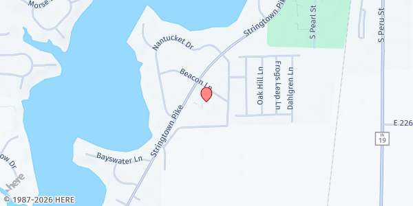 Map showing Cicero Christian Church at 1715 Stringtown Pike, Cicero, IN