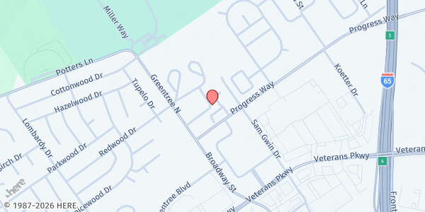 Map showing Clarksville Mobile Pantry at 2100 Greentree N., Clarksville, IN