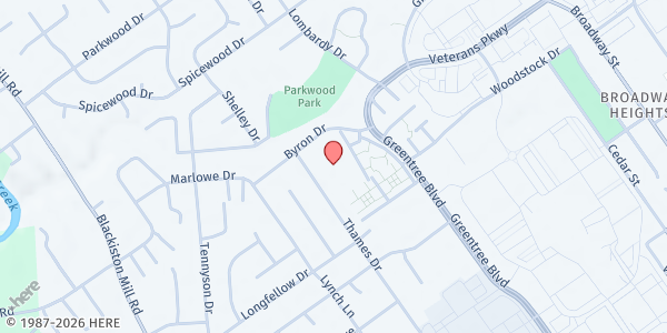 Map showing Evangel North Church at 1732 Thames Dr., Clarksville, IN