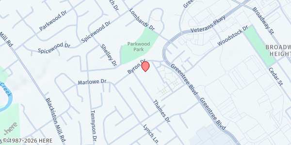 Map showing North Church at 1732 Thames Dr., Clarksville, IN