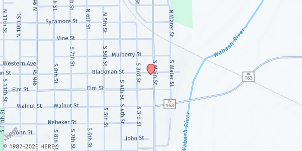 Map showing Kid Kare Project, Inc. at 301 South Main St, Clinton, IN