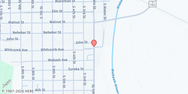 Map showing Vermillion Co. Health Department MP at 700 S. Main St., Clinton, IN
