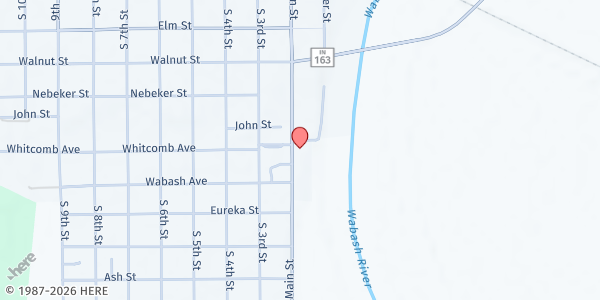 Map showing Vermillion County Health Department at 700 S. Main St., Clinton, IN