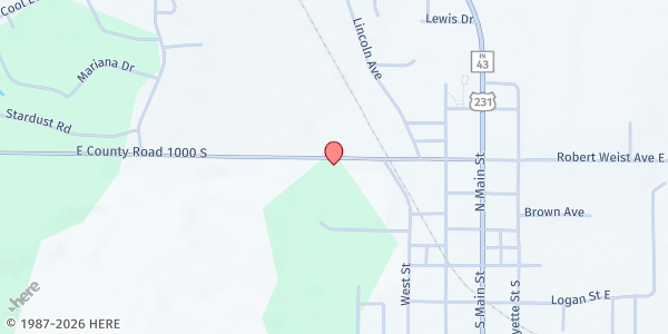 Map showing Cloverdale UMC at 364 W. Robert Weist Ave., Cloverdale, IN
