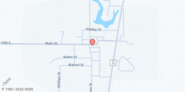 Map showing Coatesville Food Pantry at 5009 S. Milton St., Coatesville, IN
