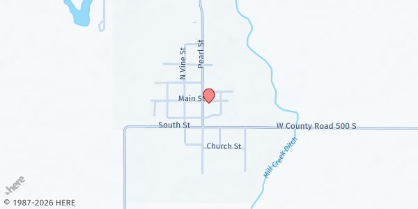 Map showing Trinity Center Storehouse Food Pantry at 4794 N. Vine St., Coatesville, IN
