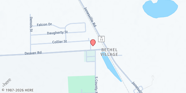 Map showing Bethel Baptist Church at 142 Deaver Rd., Columbus, IN