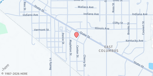Map showing Love Chapel at 292 Center St, Columbus, IN