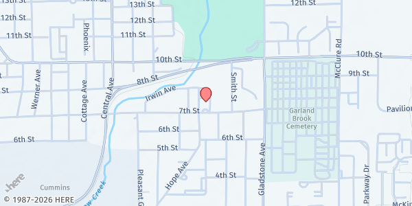 Map showing Memorial Baptist Church at 2320 7th St., Columbus, IN