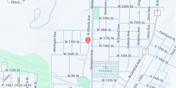 Map showing Caring Hearts & Helping Hands at 1927 State Rd. 44 E., Connersville, IN