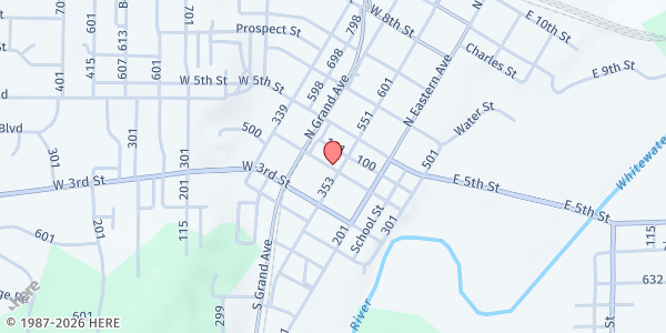 Map showing Community Sharing Food Pantry, Inc. at 420 W. 24th St., Connersville, IN