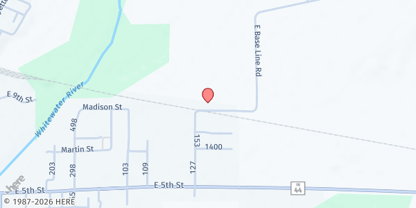 Map showing Gleaners Mobile at Crosspointe Biker Church at 1130 Baseline Rd, Connersville, IN