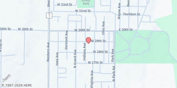 Map showing Grace Community Church of Connersville Inc at 2836 Indiana Ave, Connersville, IN