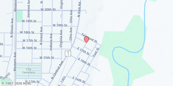 Map showing Little Spartan Pre-School: Connersville Kids Kitchen Cupboard at 1800 S Eastern Ave, Connersville, IN