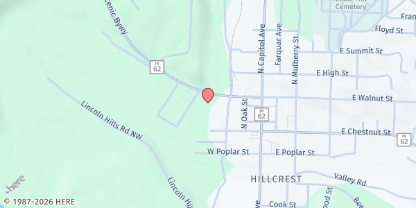 Map showing Harrison County Community Services at 101 West Highway 62, Corydon, IN