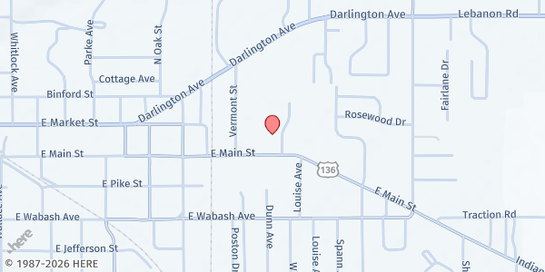 Map showing FISH of Montgomery County at 1306 E Main St., Crawfordsville, IN