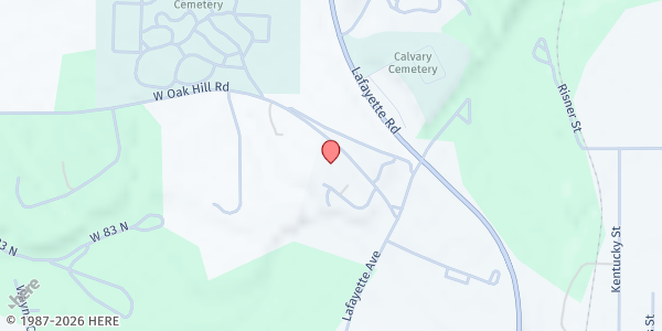 Map showing Grace & Mercy Community Food Pantry at W, Crawfordsville, IN