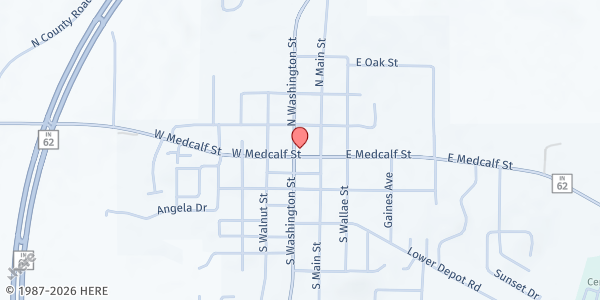 Map showing North Spencer Community at 5 N Washington St, Dale, IN